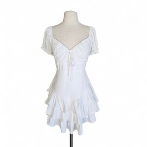 Mixed Threads White Ruffle Mini Dress Size (Juniors) Large NWT